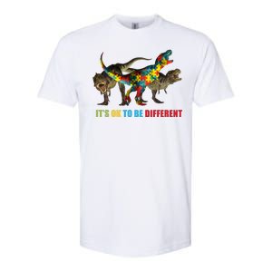 It's Ok To Be Different Dinosaur Autism Awareness Softstyle® CVC T-Shirt