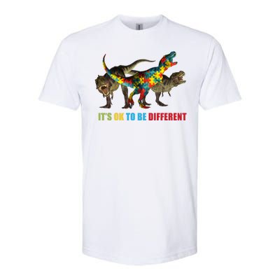 It's Ok To Be Different Dinosaur Autism Awareness Softstyle CVC T-Shirt