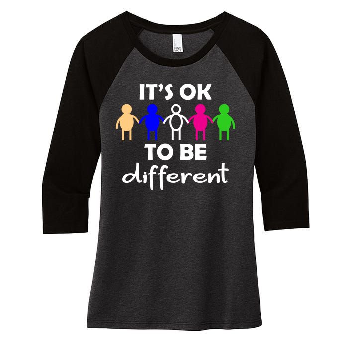 It's Ok To Be Different Equality Women's Tri-Blend 3/4-Sleeve Raglan Shirt