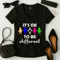 It's Ok To Be Different Equality Women's V-Neck T-Shirt