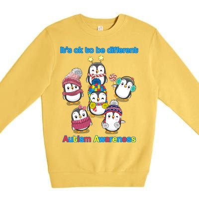 It's Ok To Be Different Penguins Autism Premium Crewneck Sweatshirt