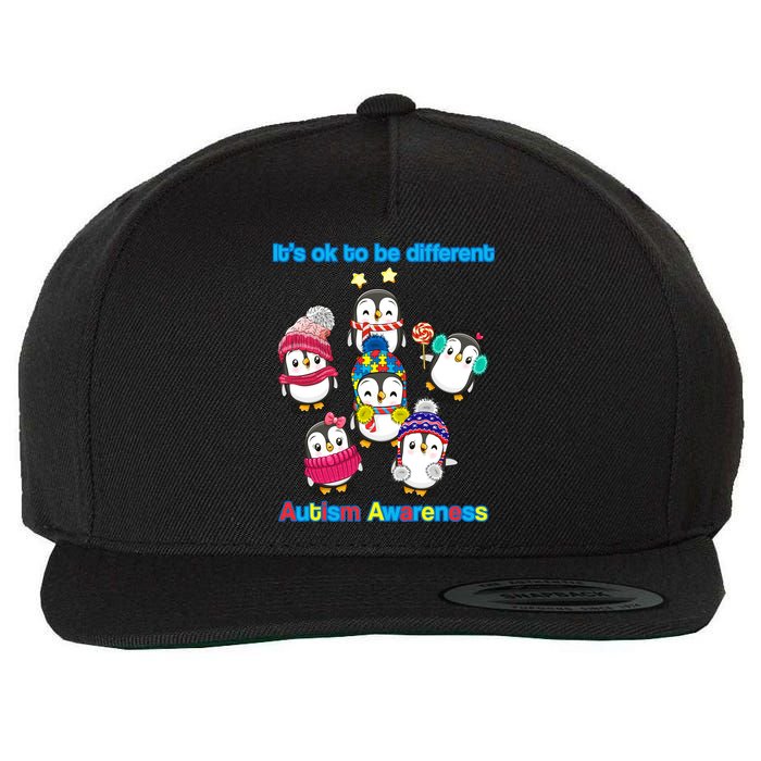It's Ok To Be Different Penguins Autism Wool Snapback Cap