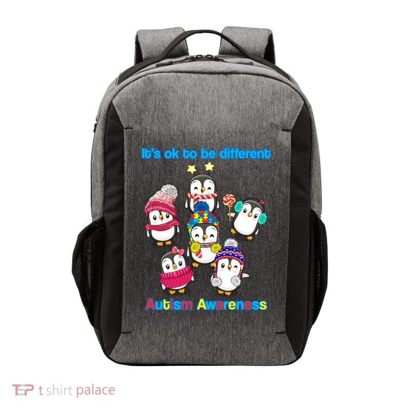 It's Ok To Be Different Penguins Autism Vector Backpack
