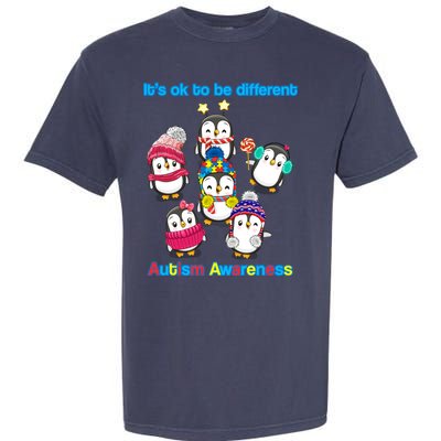 It's Ok To Be Different Penguins Autism Garment-Dyed Heavyweight T-Shirt