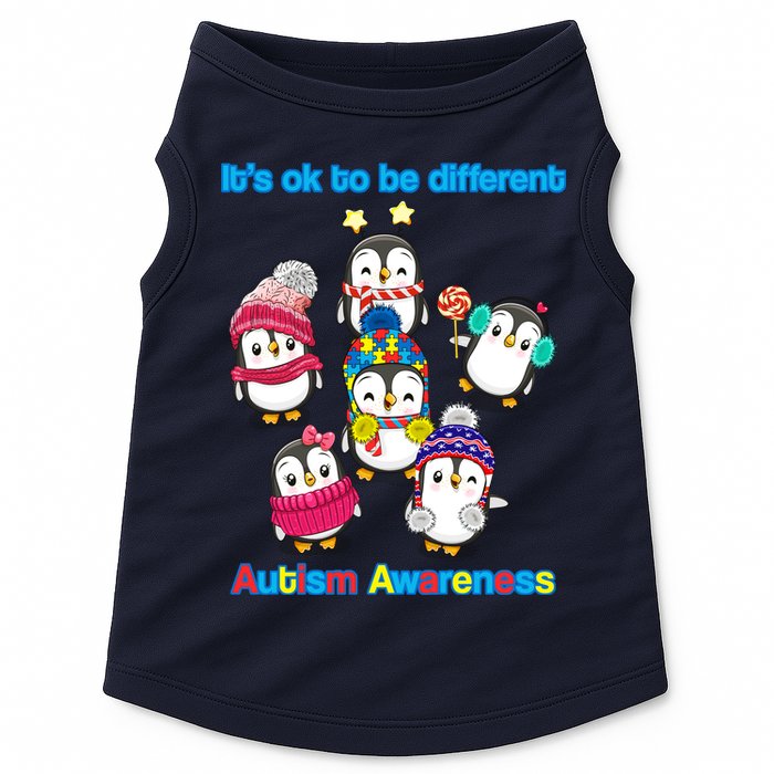 It's Ok To Be Different Penguins Autism Doggie Tank