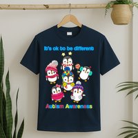 It's Ok To Be Different Penguins Autism T-Shirt