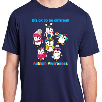 It's Ok To Be Different Penguins Autism Adult ChromaSoft Performance T-Shirt