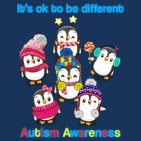 It's Ok To Be Different Penguins Autism Flatbill Hat