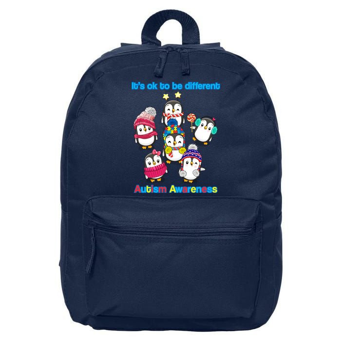 It's Ok To Be Different Penguins Autism 16 in Basic Backpack