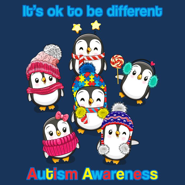 It's Ok To Be Different Penguins Autism 16 in Basic Backpack