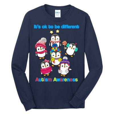 It's Ok To Be Different Penguins Autism Tall Long Sleeve T-Shirt