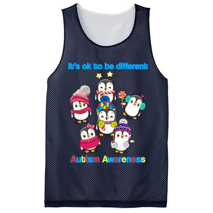 It's Ok To Be Different Penguins Autism Mesh Reversible Basketball Jersey Tank