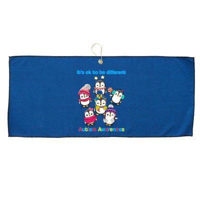 It's Ok To Be Different Penguins Autism Large Microfiber Waffle Golf Towel
