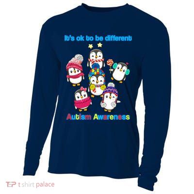 It's Ok To Be Different Penguins Autism Cooling Performance Long Sleeve Crew