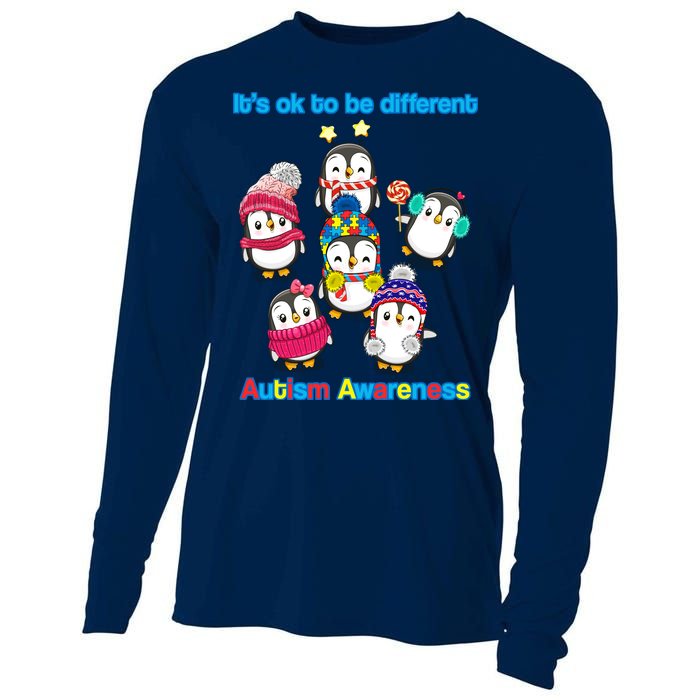 It's Ok To Be Different Penguins Autism Cooling Performance Long Sleeve Crew