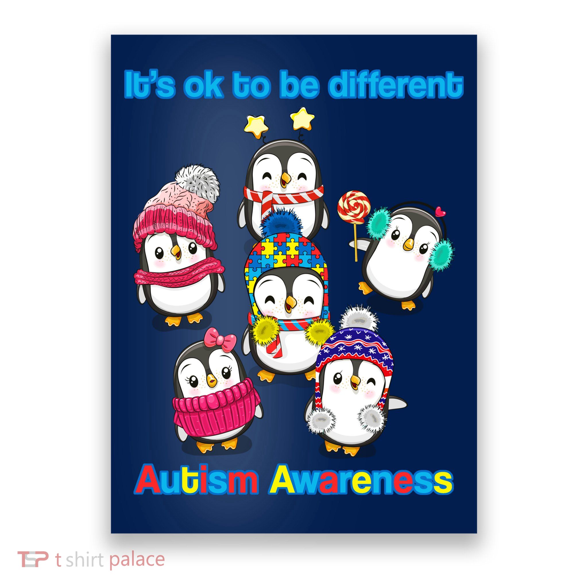It's Ok To Be Different Penguins Autism Poster