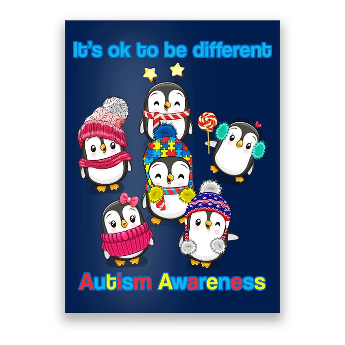 It's Ok To Be Different Penguins Autism Poster