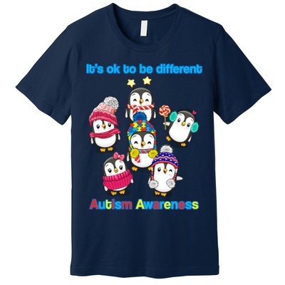 It's Ok To Be Different Penguins Autism Premium T-Shirt