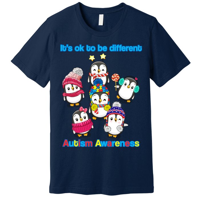 It's Ok To Be Different Penguins Autism Premium T-Shirt