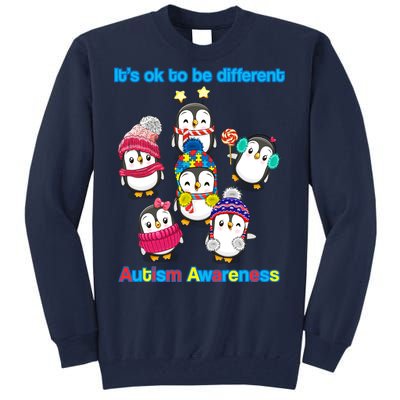 It's Ok To Be Different Penguins Autism Tall Sweatshirt