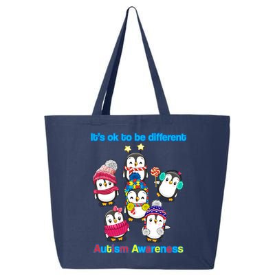 It's Ok To Be Different Penguins Autism 25L Jumbo Tote