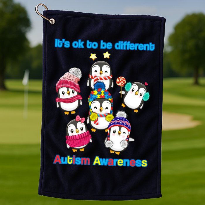 It's Ok To Be Different Penguins Autism Golf Towel