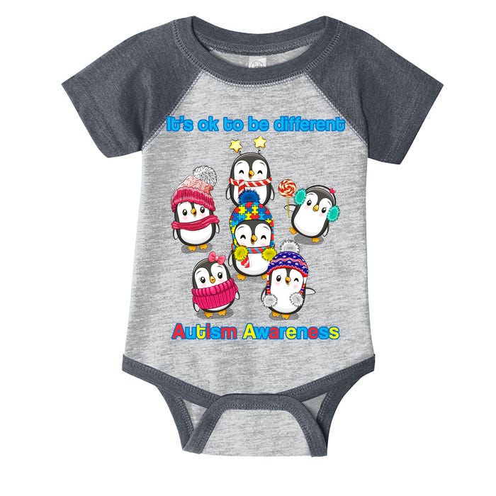 It's Ok To Be Different Penguins Autism Infant Baby Jersey Bodysuit