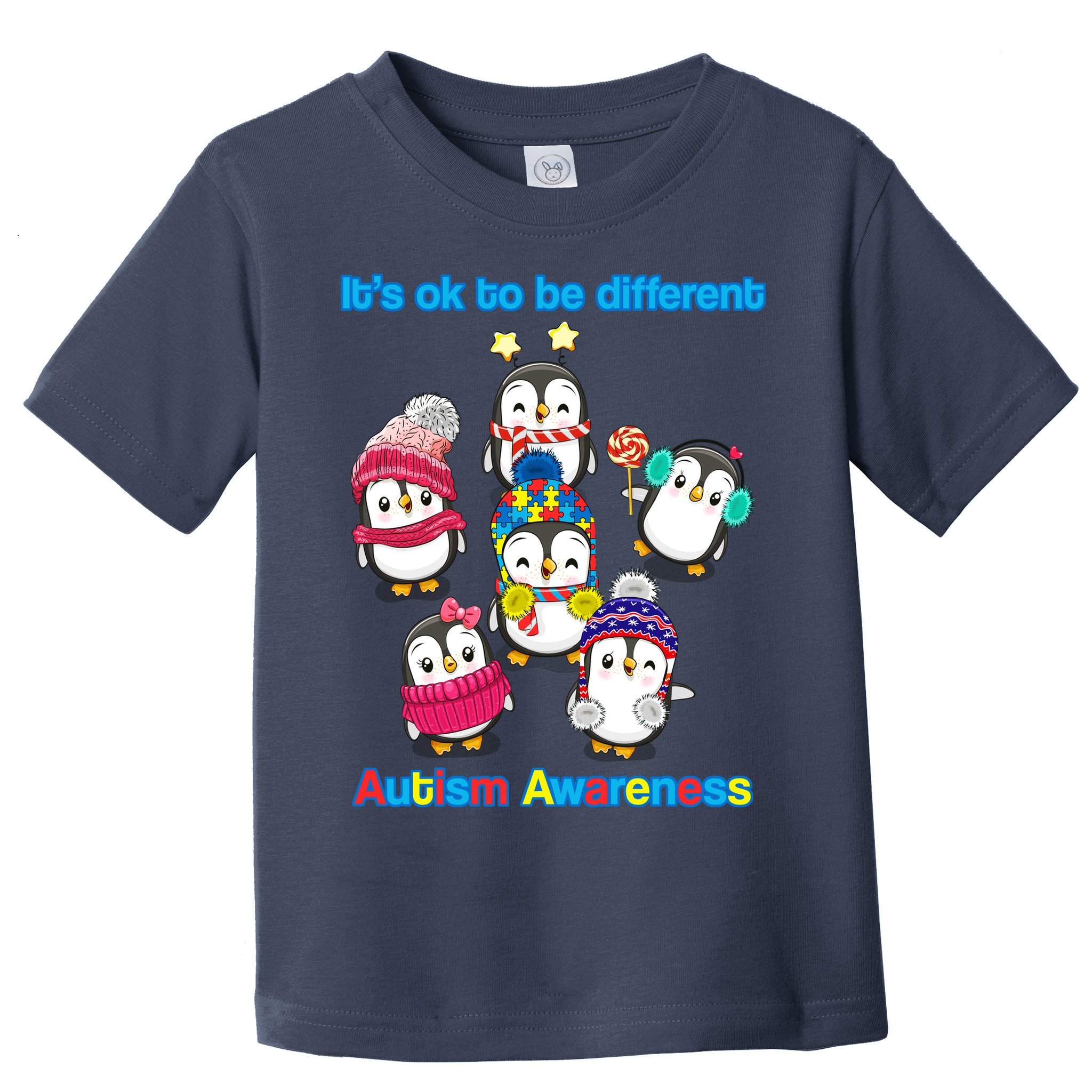 It's Ok To Be Different Penguins Autism Toddler T-Shirt