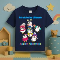 It's Ok To Be Different Penguins Autism Toddler T-Shirt