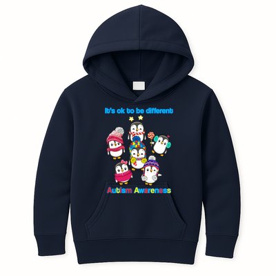 It's Ok To Be Different Penguins Autism Kids Hoodie