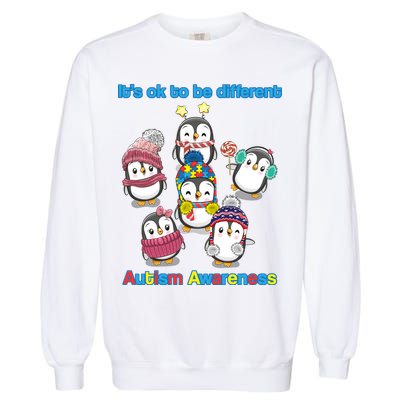It's Ok To Be Different Penguins Autism Garment-Dyed Sweatshirt