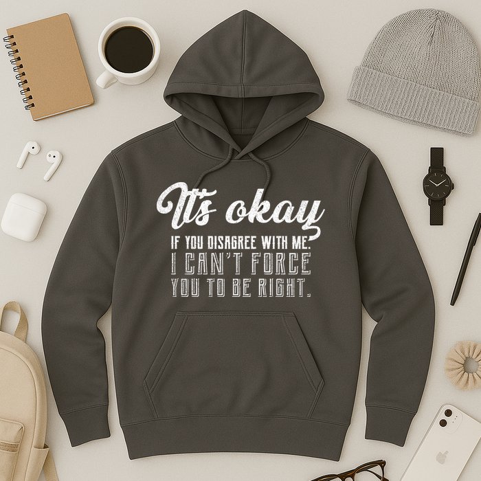 It's Okay Disagree With Me Funny Meme Hoodie
