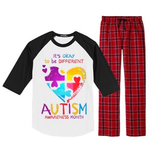 It's Okay To Be Different Autism Awareness Month Raglan Sleeve Pajama Set