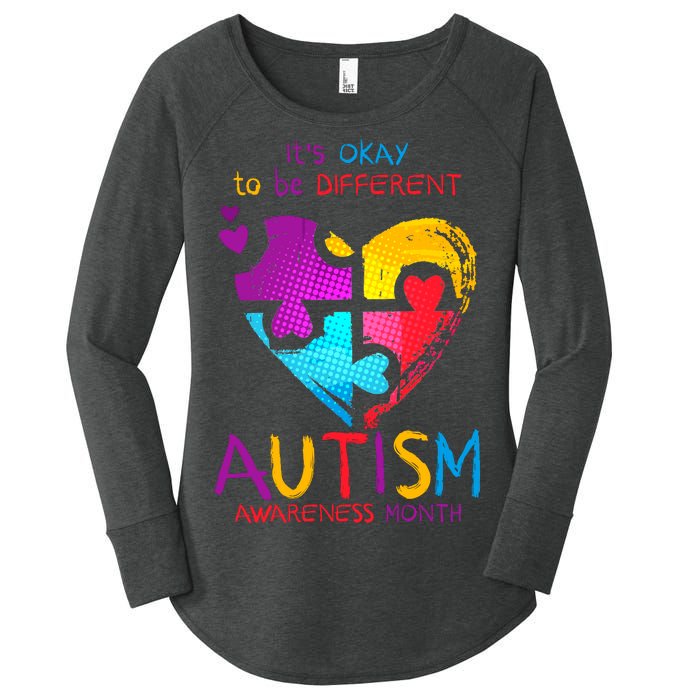 It's Okay To Be Different Autism Awareness Month Women's Perfect Tri Tunic Long Sleeve Shirt