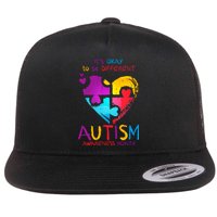 It's Okay To Be Different Autism Awareness Month Flat Bill Trucker Hat