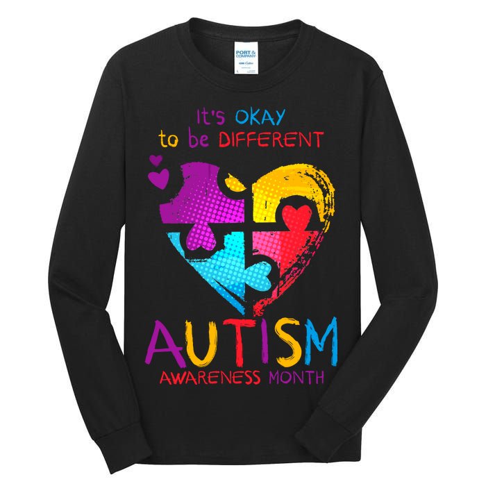 It's Okay To Be Different Autism Awareness Month Tall Long Sleeve T-Shirt