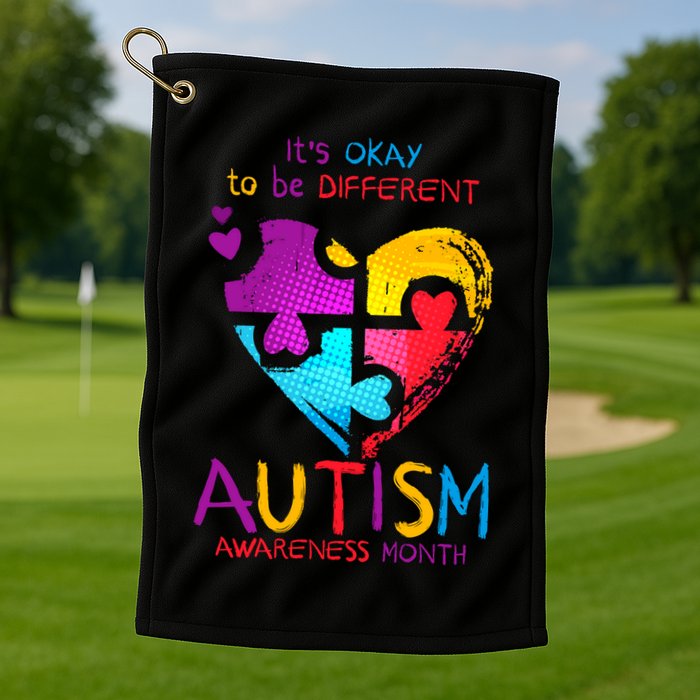 It's Okay To Be Different Autism Awareness Month Golf Towel