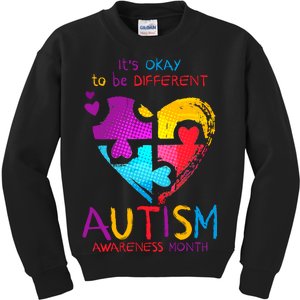 It's Okay To Be Different Autism Awareness Month Kids Sweatshirt