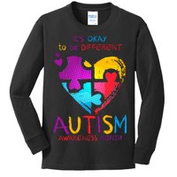 It's Okay To Be Different Autism Awareness Month Kids Long Sleeve Shirt