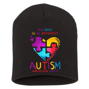 It's Okay To Be Different Autism Awareness Month Short Acrylic Beanie