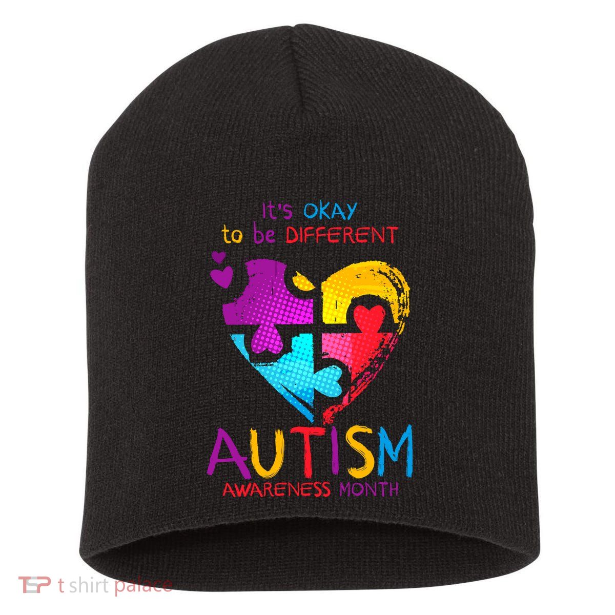 It's Okay To Be Different Autism Awareness Month Short Acrylic Beanie