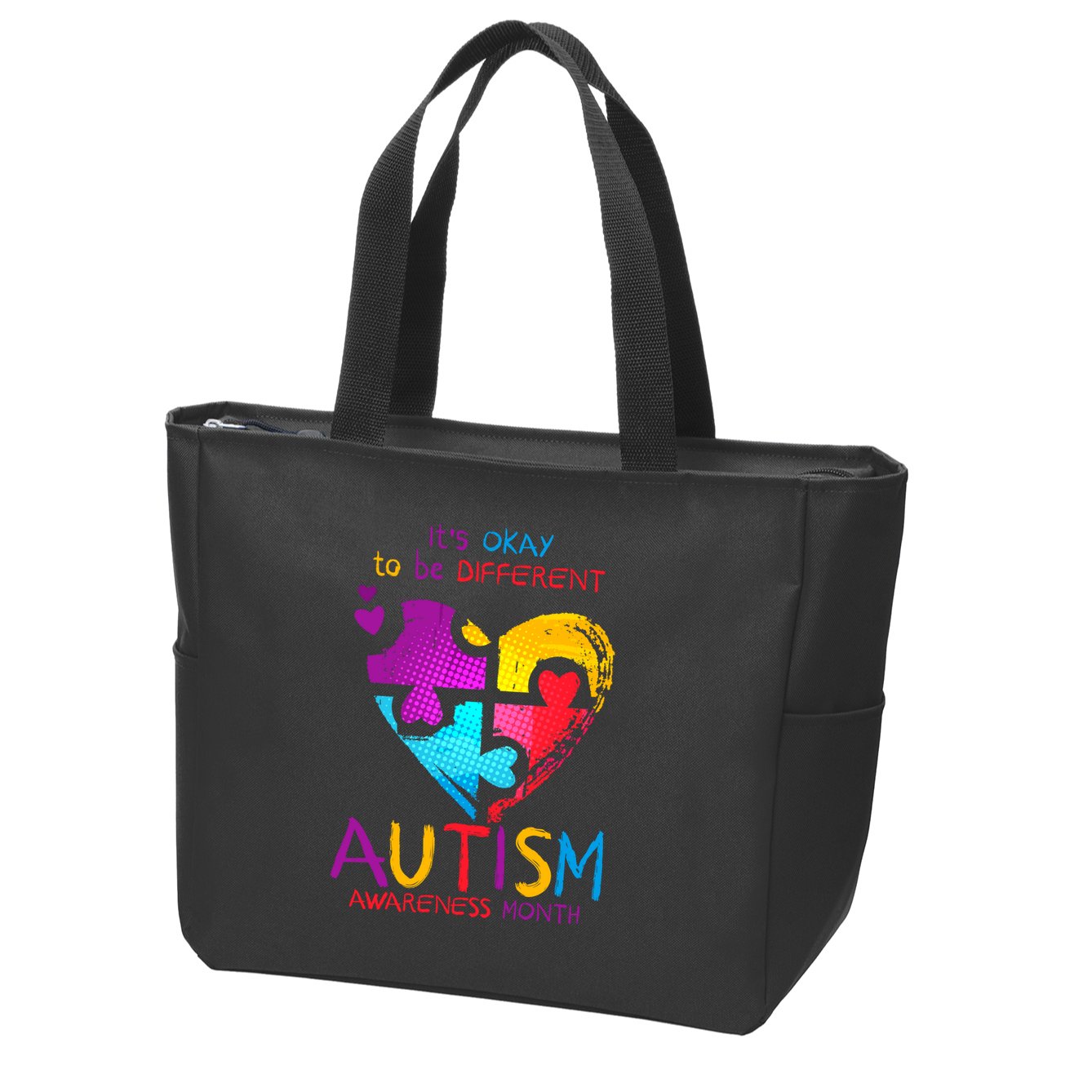 It's Okay To Be Different Autism Awareness Month Zip Tote Bag