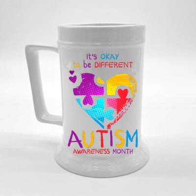 It's Okay To Be Different Autism Awareness Month Beer Stein