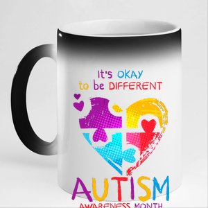 It's Okay To Be Different Autism Awareness Month1 11oz Black Color Changing Mug