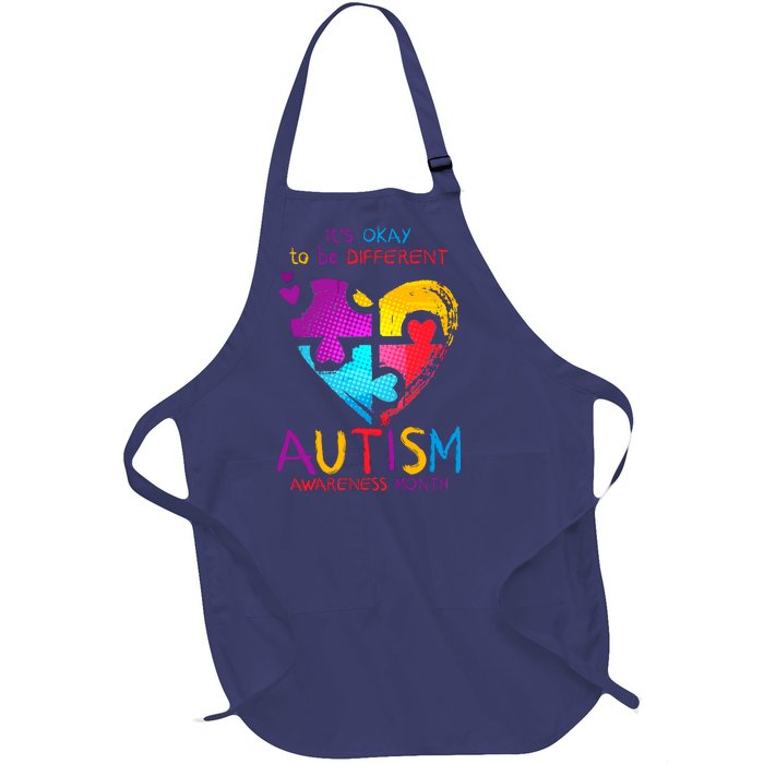 It's Okay To Be Different Autism Awareness Month1 Full-Length Apron With Pockets