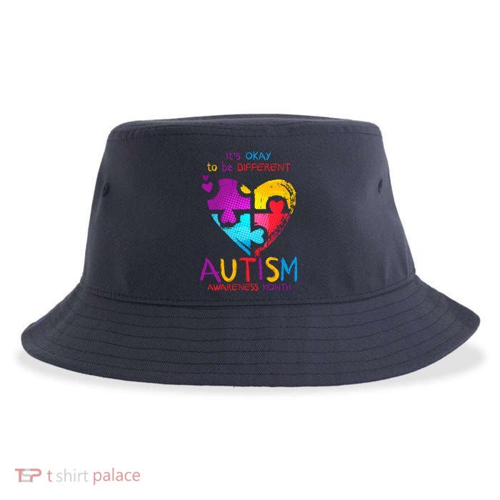 It's Okay To Be Different Autism Awareness Month1 Sustainable Bucket Hat