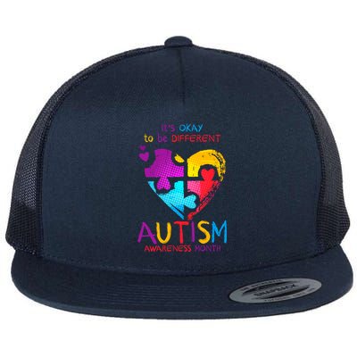 It's Okay To Be Different Autism Awareness Month1 Flatbill Hat