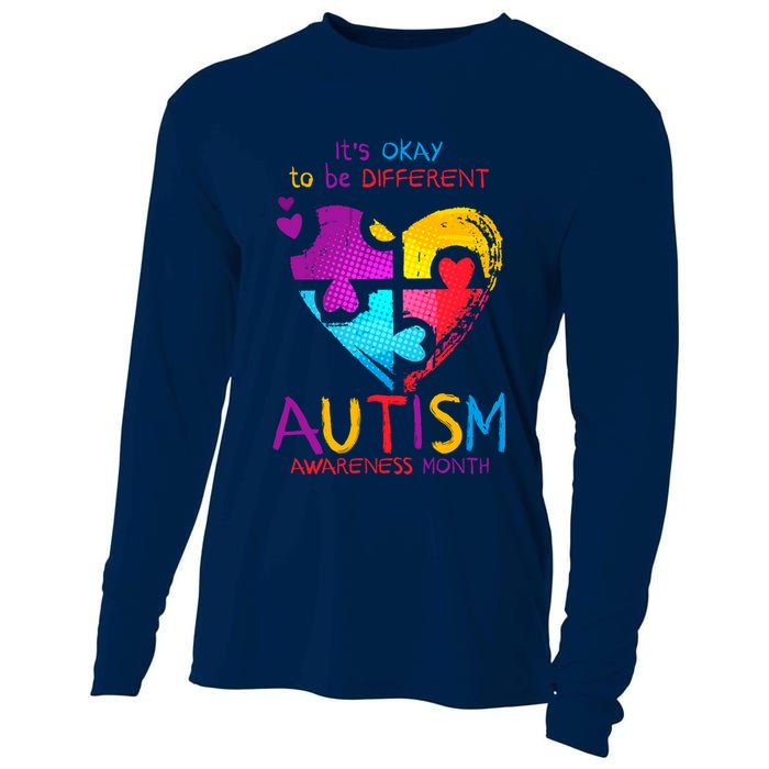 It's Okay To Be Different Autism Awareness Month1 Cooling Performance Long Sleeve Crew