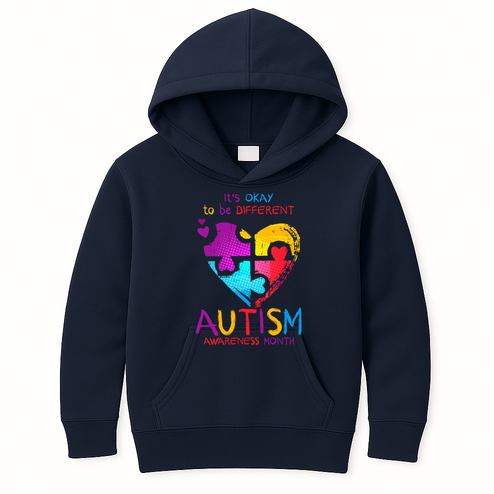 It's Okay To Be Different Autism Awareness Month1 Kids Hoodie