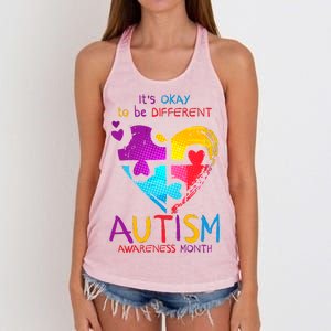 It's Okay To Be Different Autism Awareness Month1 Women's Knotted Racerback Tank